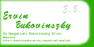 ervin bukovinszky business card